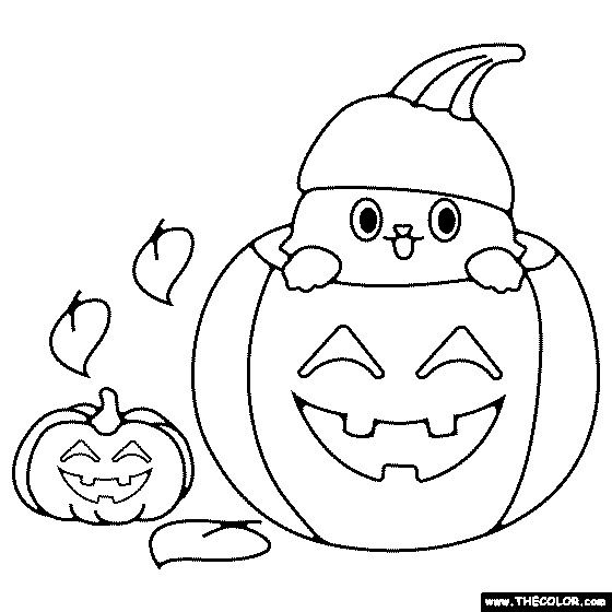 Cute Halloween Coloring Page