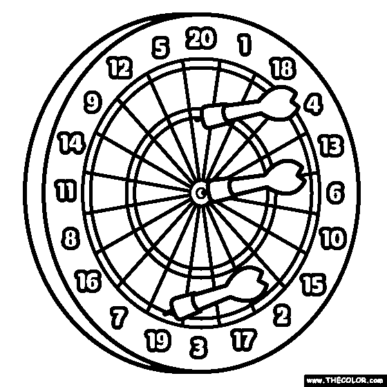 Dart Board Coloring Pages