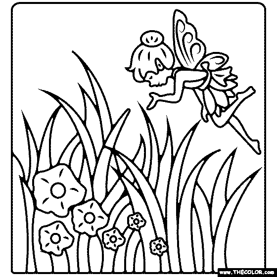 garden fairy coloring pages for kids