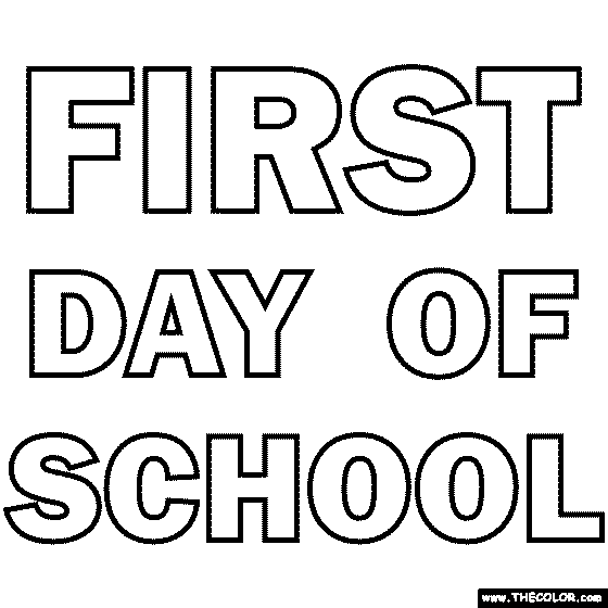 First Day of School Coloring Page