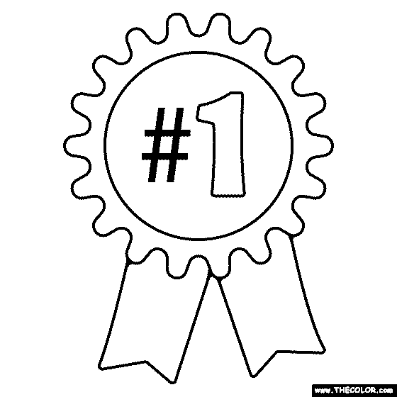 First Place Ribbon Coloring Page