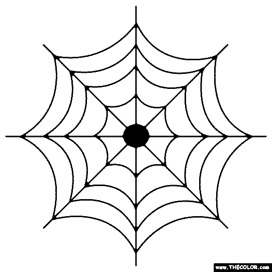 Halloween Spider Web Coloring Page