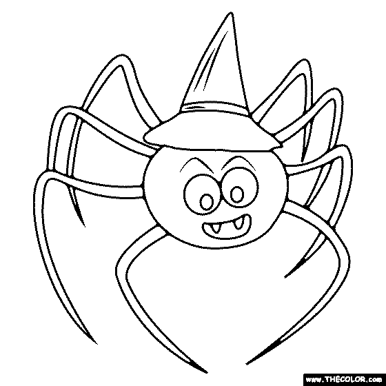 Halloween Spider Coloring Page