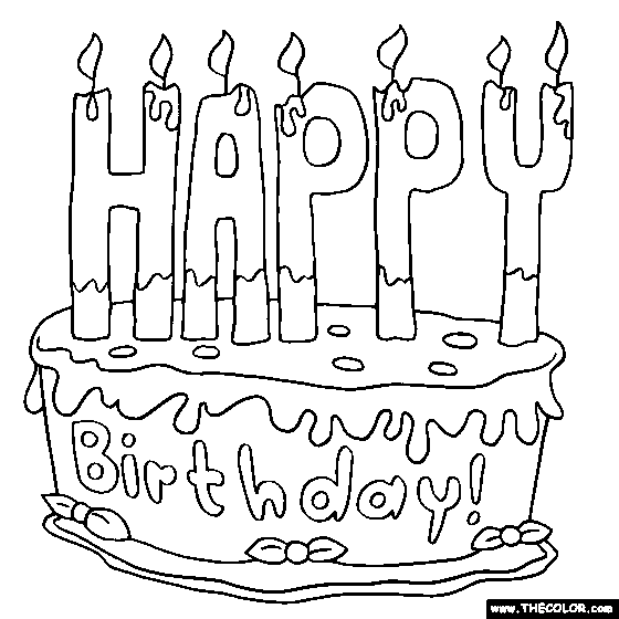 Birthday Online Coloring Pages