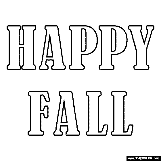 Happy Fall Coloring Page