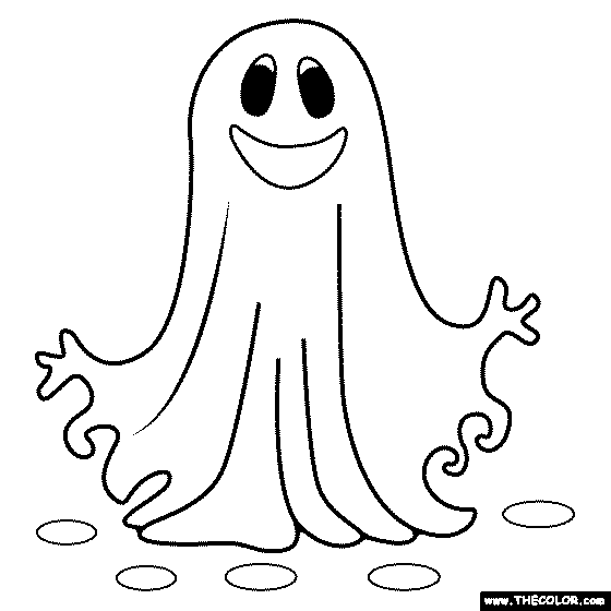 Happy Ghost Coloring Page