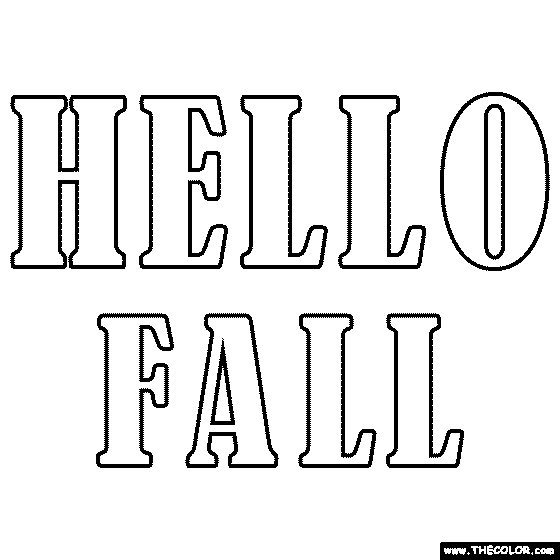 Hello Fall Coloring Page