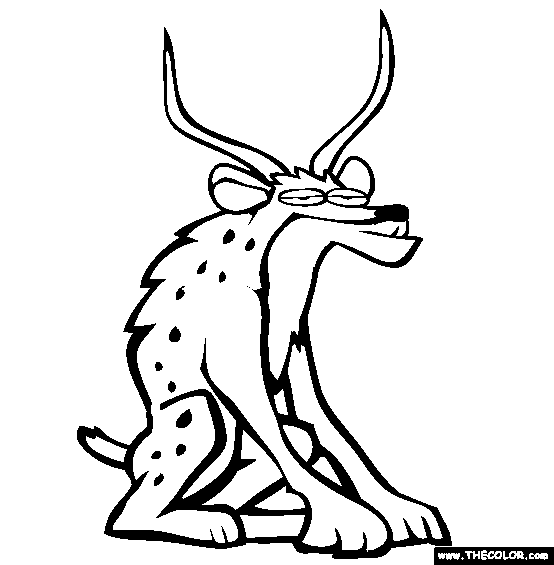Hyena Impala Coloring Page