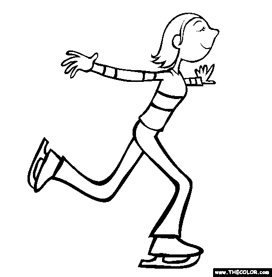 girl ice skating coloring page