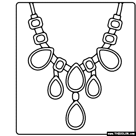 Heart Shaped Necklace Jewelry Coloring Page : Coloring Sky