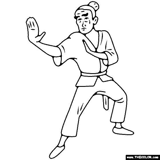 Karate Master Coloring Page