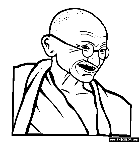 Mahatma Gandhi Coloring Page