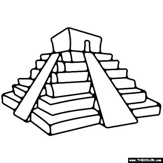 aztec pyramid coloring pages