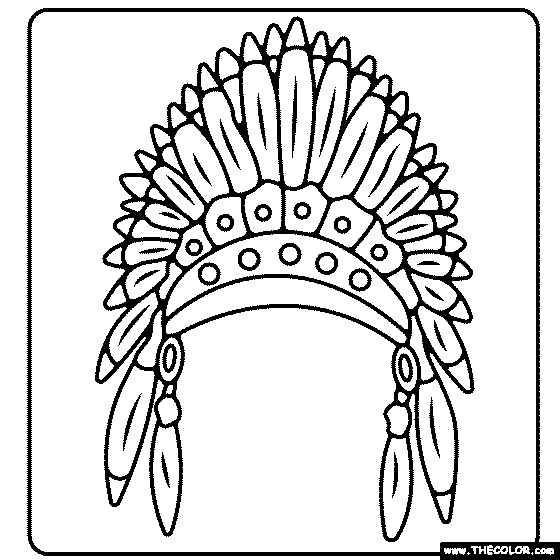 Native American Headdress Coloring Page