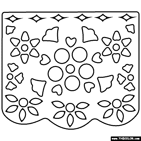Papel Picado Coloring Page Free Printable Coloring Pages Fillable