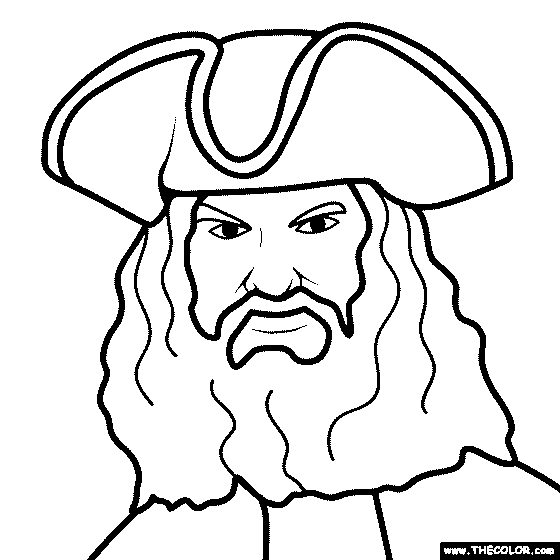 Pirate Face Coloring Page