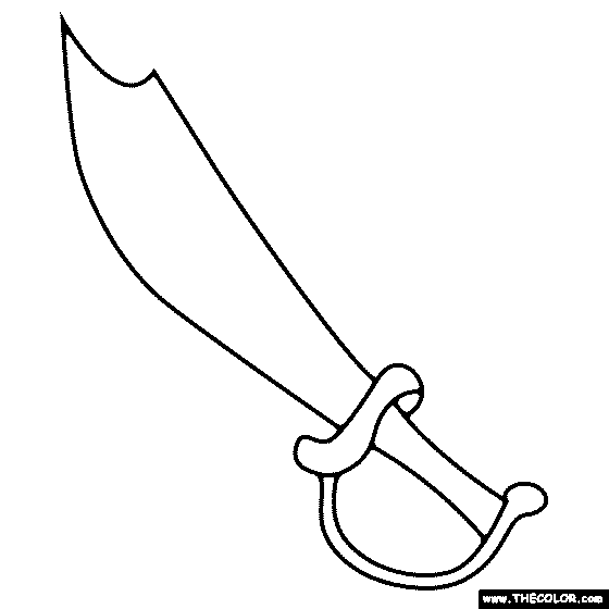 Pirate Sword Coloring Page