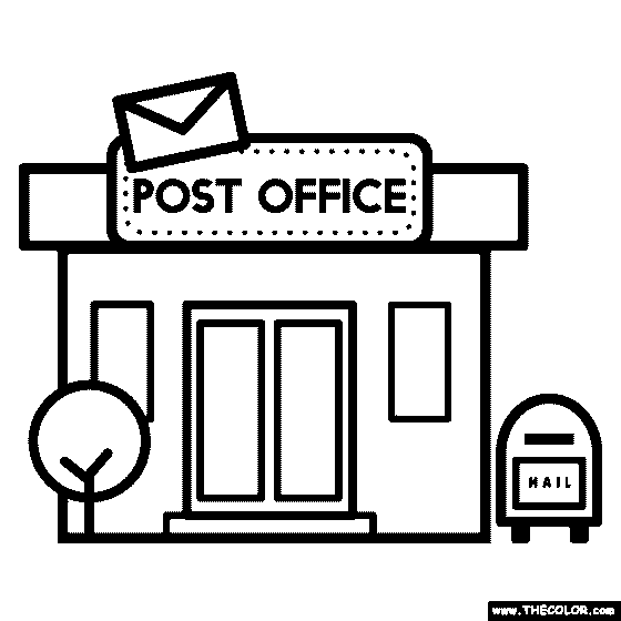 post office mailbox coloring pages