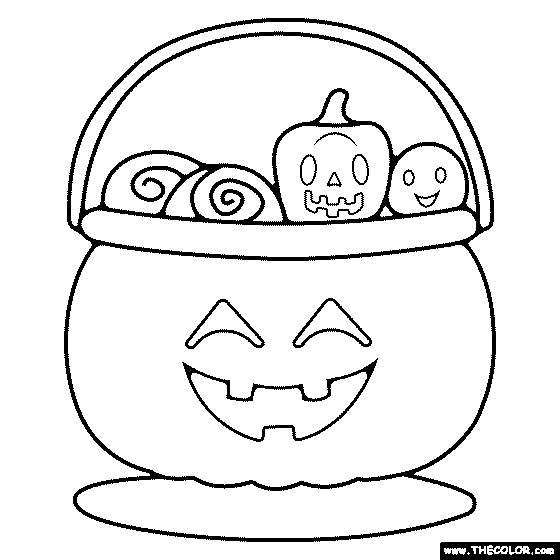 Pumpkin Bucket Coloring Page