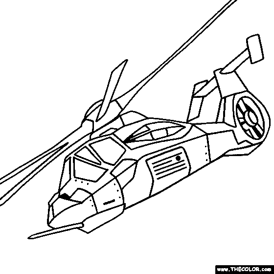 Helicopter And Military Chopper Online Coloring Pages