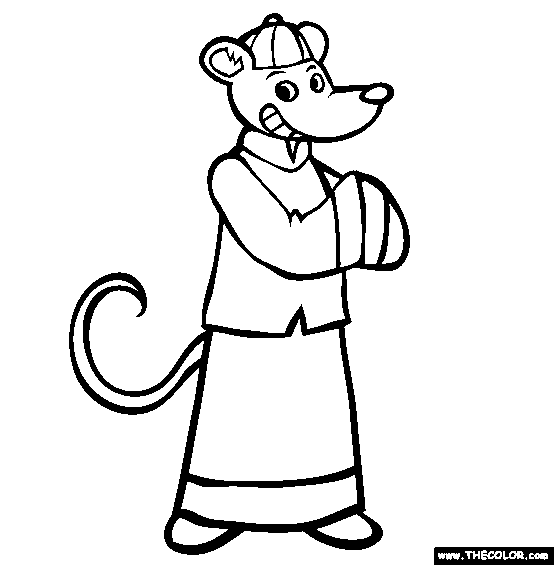 Chinese Rat Coloring Page