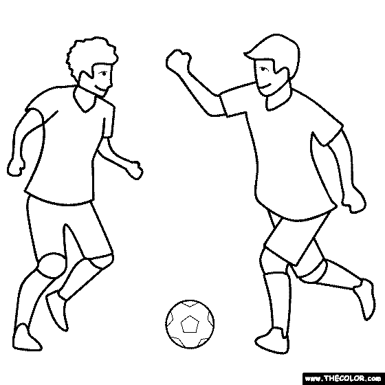 Soccer Players Coloring Page