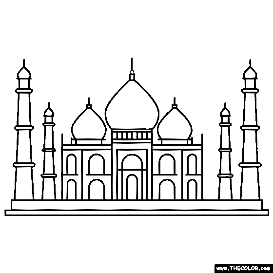 Taj Mahal Coloring Page