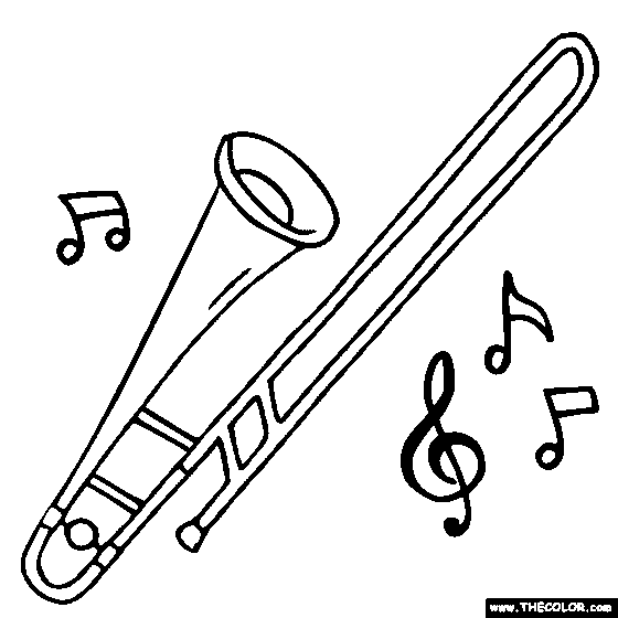 Trombone Coloring Pages - Kidsuki
