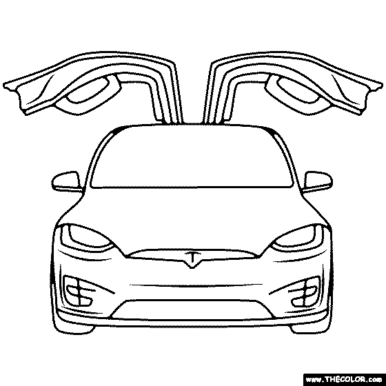 Tesla Model X Coloring Page