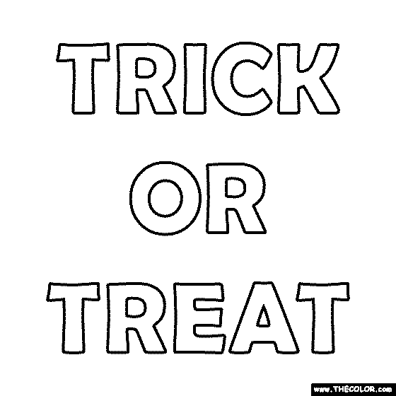 Trick or Treat Coloring Page