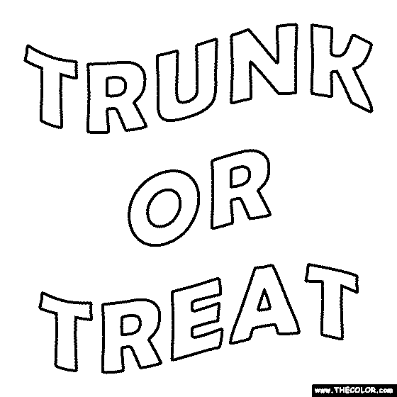 Trunk or Treat Coloring Page