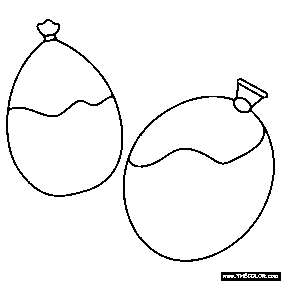 Water Balloons Coloring Page