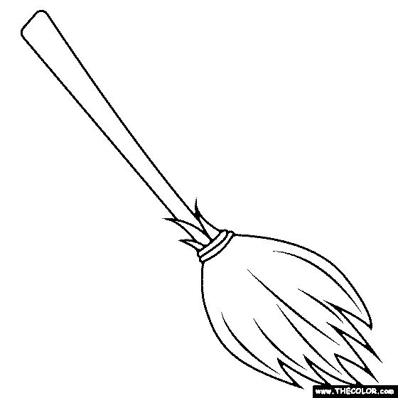 Witch Broomstick Coloring Page