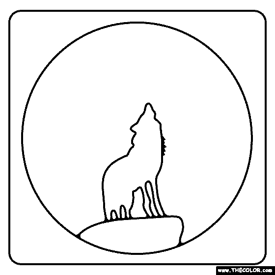 howling wolf coloring pages