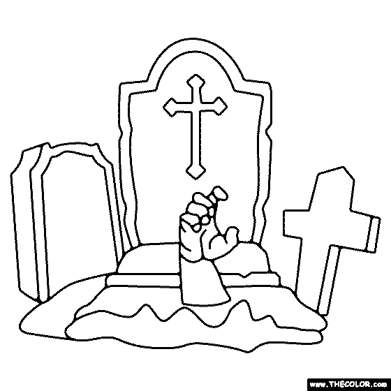 Zombie Hand Coloring Page