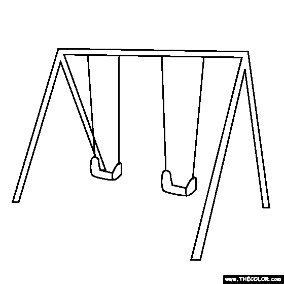 Swing Set Coloring Coloring Pages
